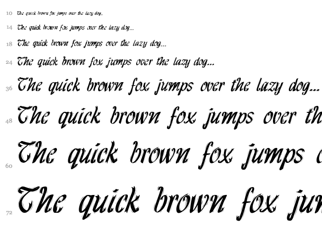 HFF Ribbon font waterfall